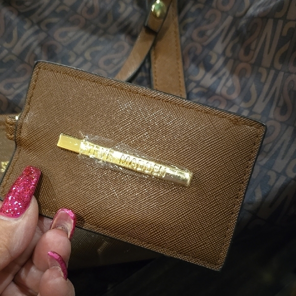 Steve Madden Brown and Black Logo Duffel Bag - Picture 4 of 12